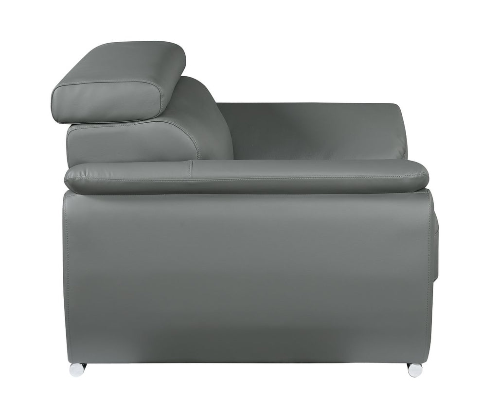 4571 Modern Genuine Leather Chair - Dark Grey - SKU 4571-CH-GREY - view 5