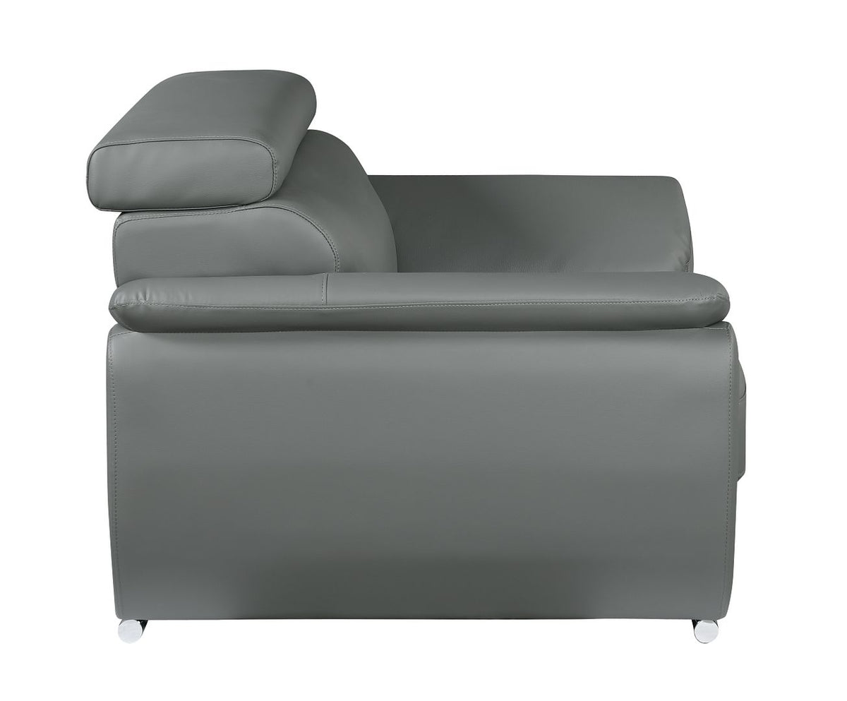 4571 Modern Genuine Leather Chair - Dark Grey - SKU 4571-CH-GREY - view 5