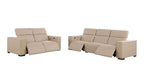 1208 Leather Reclining Set - Sofa & Loveseat with 4 Power Recliners - Beige - SKU 1208-BEIGE-5.4-HT-2PC - view 4