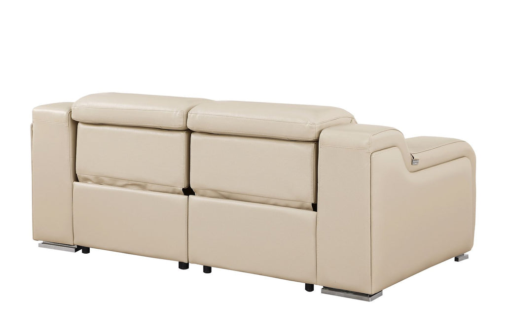 1116 Divanitalia 2-Piece Modular Power Reclining Loveseat in Top Grain Italian Leather with 2 Power Recliners & Power Headrests
