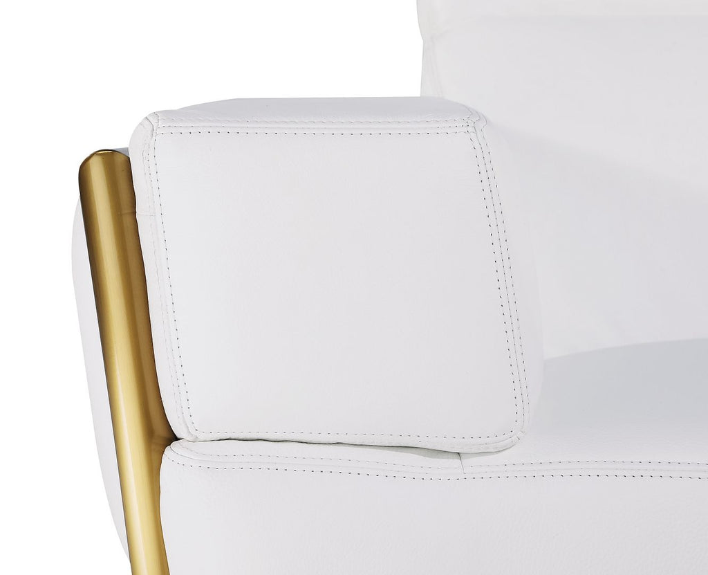 1111 Divanitalia 2-Piece Sofa Set with Adjustable Headrest in Top-grain Italian Leather - White - SKU 1111-WHITE-2PC - view 14