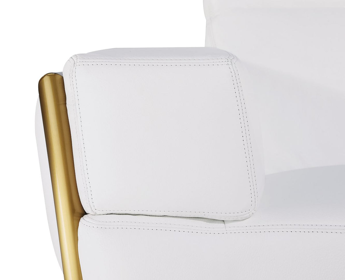 1111 Divanitalia 2-Piece Sofa Set with Adjustable Headrest in Top-grain Italian Leather - White - SKU 1111-WHITE-2PC - view 14