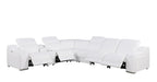 1116 Divanitalia 7-Piece L-Shaped Sectional Sofa in Top Grain Italian Leather with 4 Power Recliners & Power Headrests - White - SKU 1116-WHITE-7PC-4PWR-SECTIONAL - GROUP - view 3