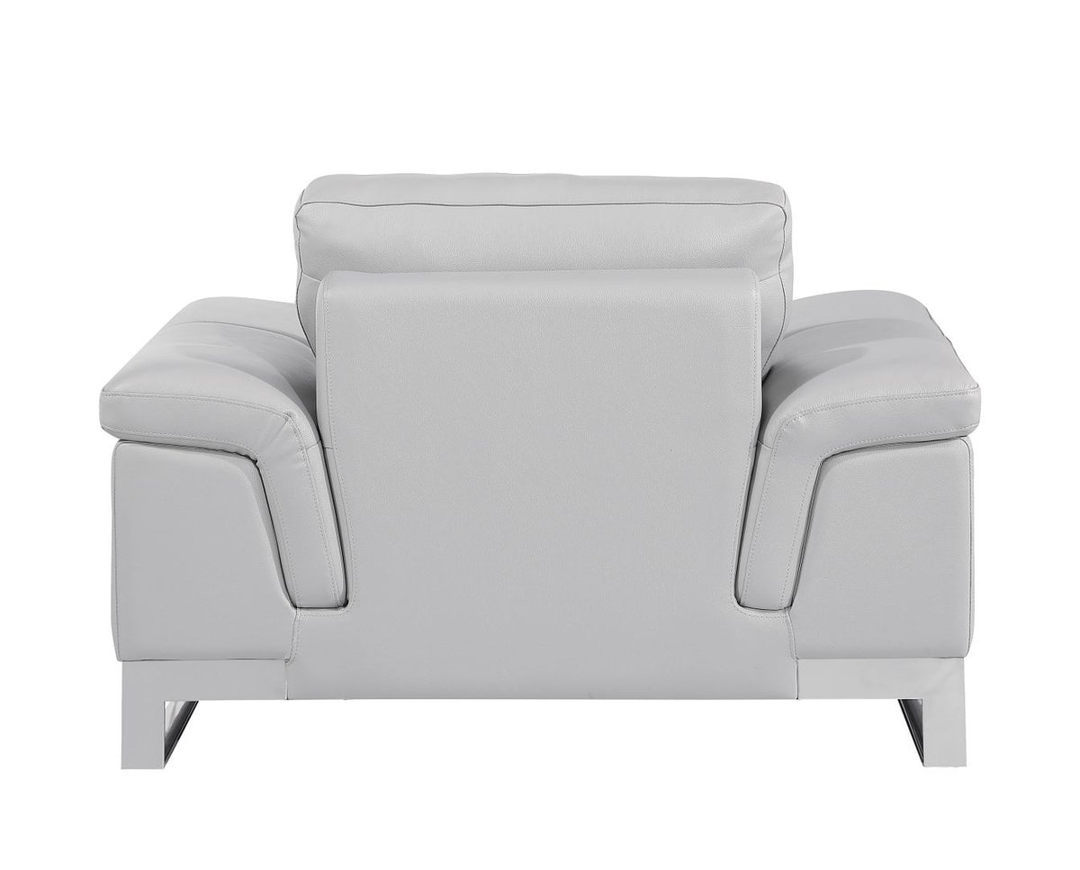 411 Divanitalia Chair in Top-grain Italian Leather - Light Grey - SKU 411-CH-LIGHT GRAY - view 4