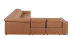 9762 Divanitalia 5-Piece L-Shaped Top Grain Italian Leather Sectional Sofa with 3 Power Recliners