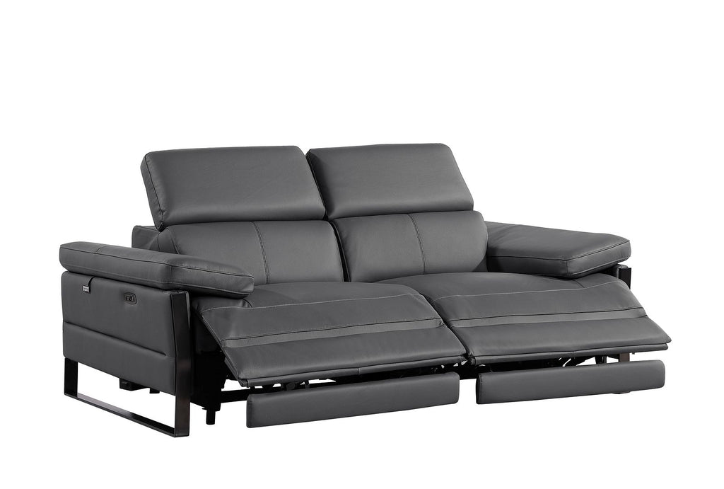 1246 Divanitalia Top Grain Italian Leather Loveseat with Power Headrest