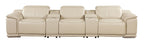 9762 Divanitalia 5-Piece Modular Power Reclining Sofa and Loveseat Set with 3 Power Recliners in Top Grain Italian Leather