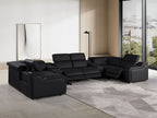 1116 Divanitalia 8-Piece U-Shaped Sectional Sofa in Top Grain Italian Leather with 4 Power Recliners & Power Headrests - Black - SKU 1116-BLACK-8PC-4PWR-U-SECTIONAL-GROUP - view 2