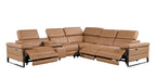 1246 Divanitalia 6-Piece L-Shaped Modular Power Reclining Sectional Sofa with 3 Power Recliners and Power Headrests - Top Grain Italian Leather - Cognac - SKU 1246-COGNAC-6PC-3PWR-SECTIONAL - view 4