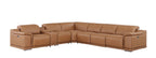 9762 Divanitalia 7-Piece L-Shaped Top Grain Italian Leather Sectional Sofa with 4 Power Recliners