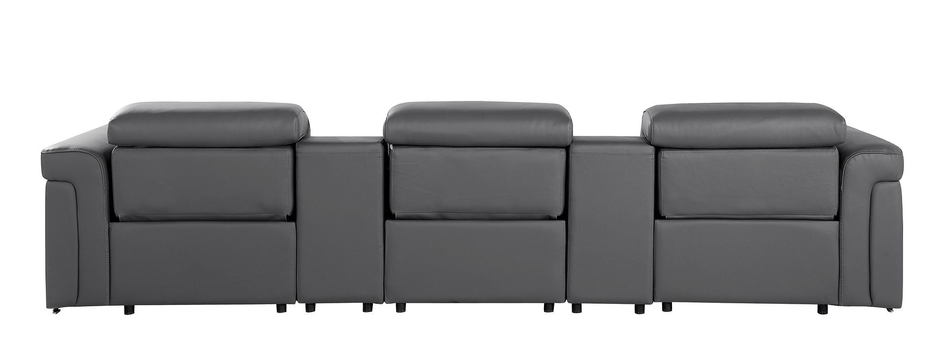 1126 Divanitalia 5-Piece Modular Power Reclining Sofa in Top Grain Italian Leather with 3 Power Recliners & Power Headrests