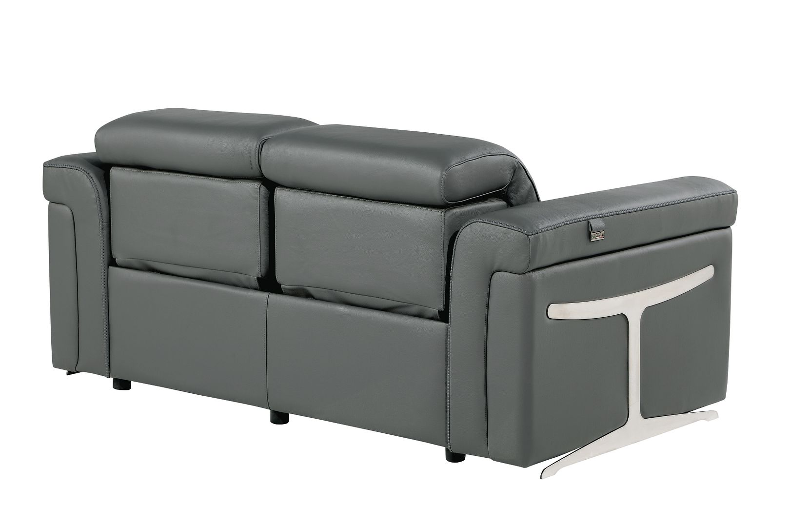 1126 Divanitalia Power Reclining Loveseat in Top Grain Italian Leather with 2 Power Recliners & Power Headrests