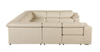 9762 Divanitalia 8-Piece U-Shaped Top Grain Italian Leather Sectional Sofa with 4 Power Recliners