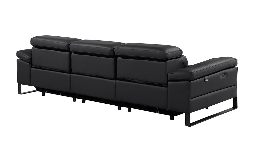 1246 Divanitalia Modular Power Triple Reclining Sofa with Power Reclining Headrests - Top Grain Italian Leather - Black - SKU 1246-BLACK-3.3-HT - view 6