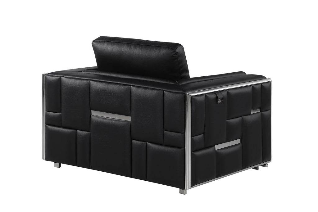 1130 Divanitalia Chair in Top-grain Italian Leather - Black - SKU 1130-BLACK-CH - view 3