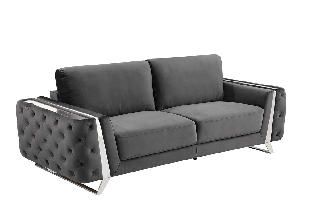 1051 Divanitalia Beige Sofa in Velvet Fabric