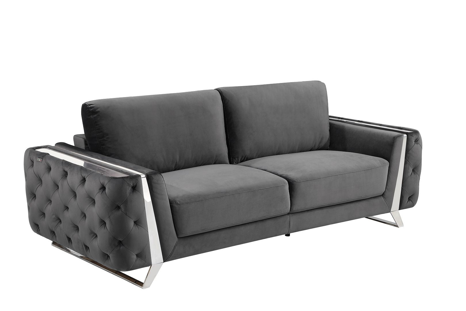 1051 Divanitalia Beige Sofa in Velvet Fabric