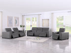 1208 Modular Leather Set with 5 Power Recliners & Power Headrests - Dark Grey - SKU 1208-DK-GREY-7.5-HT-3PC - view 2