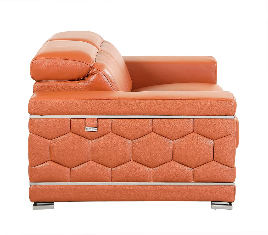 692 Divanitalia Loveseat with Adjustable Headrest in Top-grain Italian Leather - Camel - SKU 692-L-CAMEL - view 5