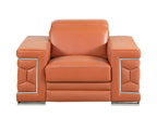 692 Divanitalia 3-Piece Sofa Set with Adjustable Headrest in Top-grain Italian Leather - Camel - SKU 692- CAMEL 3PC (S/L/CH) - GROUP - view 7