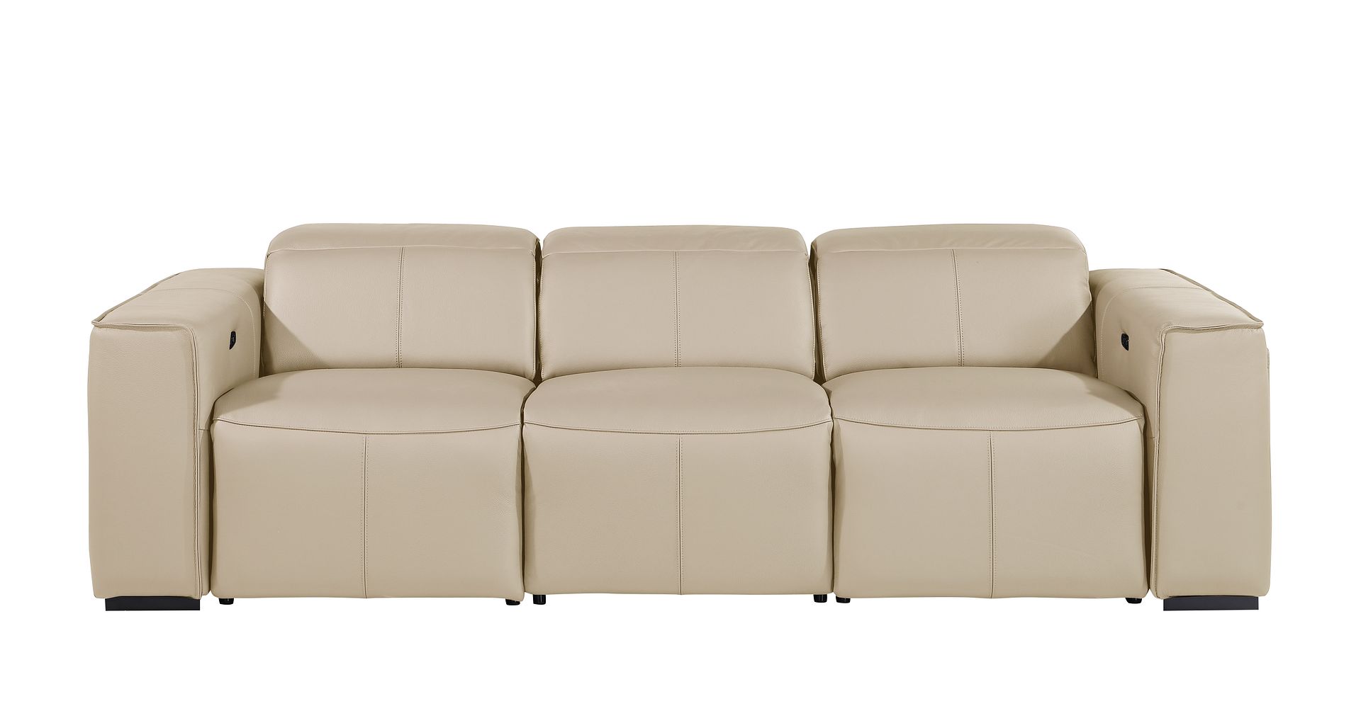 1224 Divanitalia 3-Piece Modular Power Reclining Sofa in Top Grain Italian Leather with 3 Power Recliners & Power Headrests