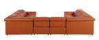 9762 Divanitalia 8-Piece U-Shaped Top Grain Italian Leather Sectional Sofa with 4 Power Recliners