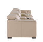 1208 Leather Sofa with 3 Power Recliners and Two Storage Consoles