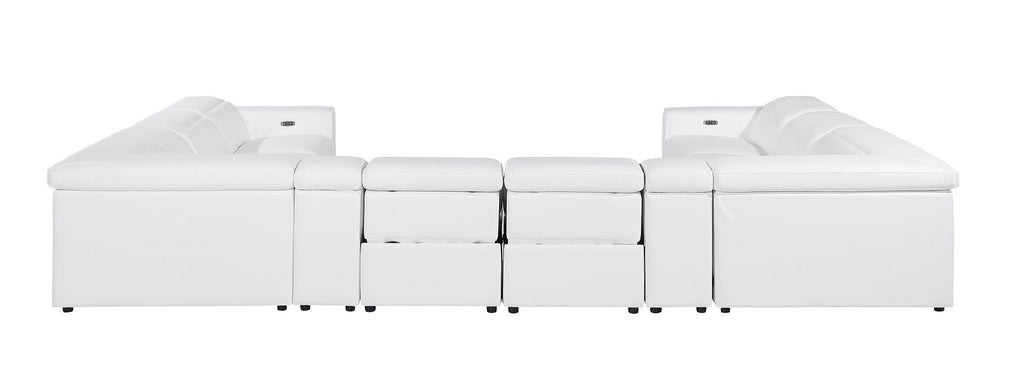 1224 Divanitalia 10-Piece U-Shaped Sectional Sofa in Top Grain Italian Leather with 4 Power Recliners & Power Headrests