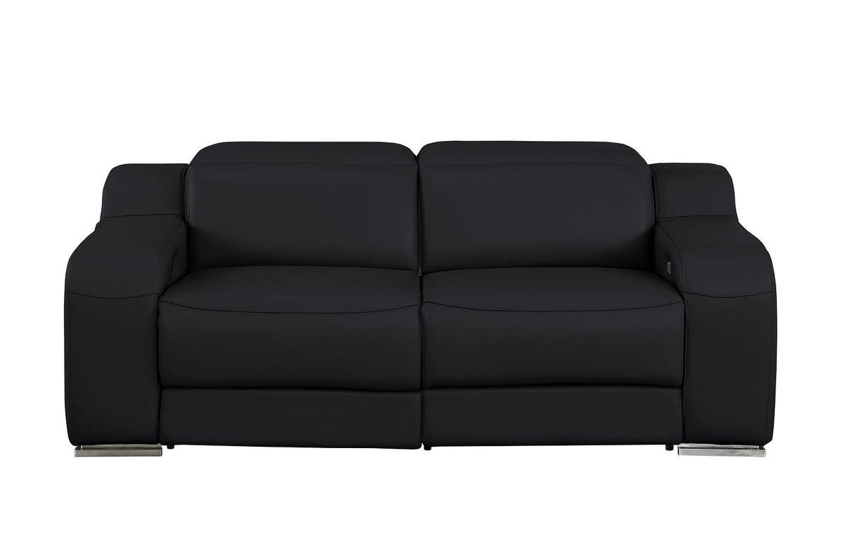 1116 Divanitalia 2-Piece Modular Power Reclining Loveseat in Top Grain Italian Leather with 2 Power Recliners & Power Headrests - Black - SKU 1116-BLACK-2.2-HT - view 3