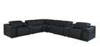 9762 Divanitalia 8-Piece L-Shaped Top Grain Italian Leather Sectional Sofa with 3 Power Recliners