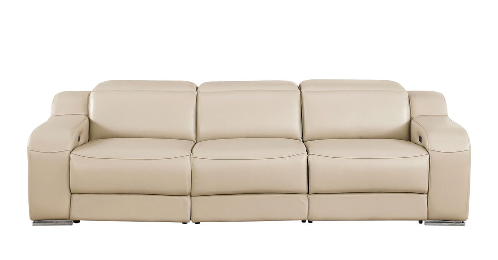 1116 Divanitalia 3-Piece Modular Power Reclining Sofa in Top Grain Italian Leather with 2 Power Recliners & Power Headrests