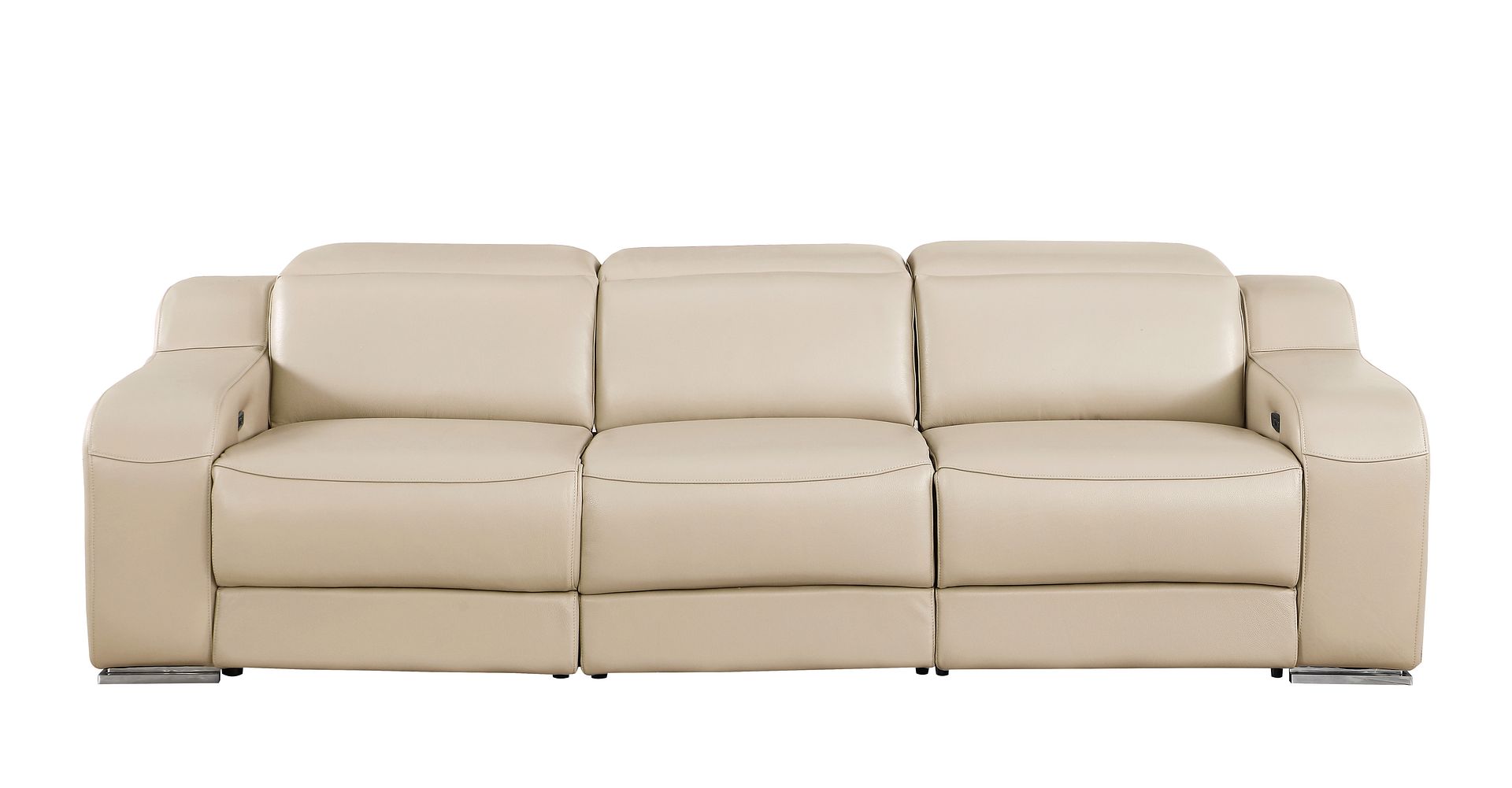 1116 Divanitalia 3-Piece Modular Power Reclining Sofa in Top Grain Italian Leather with 2 Power Recliners & Power Headrests