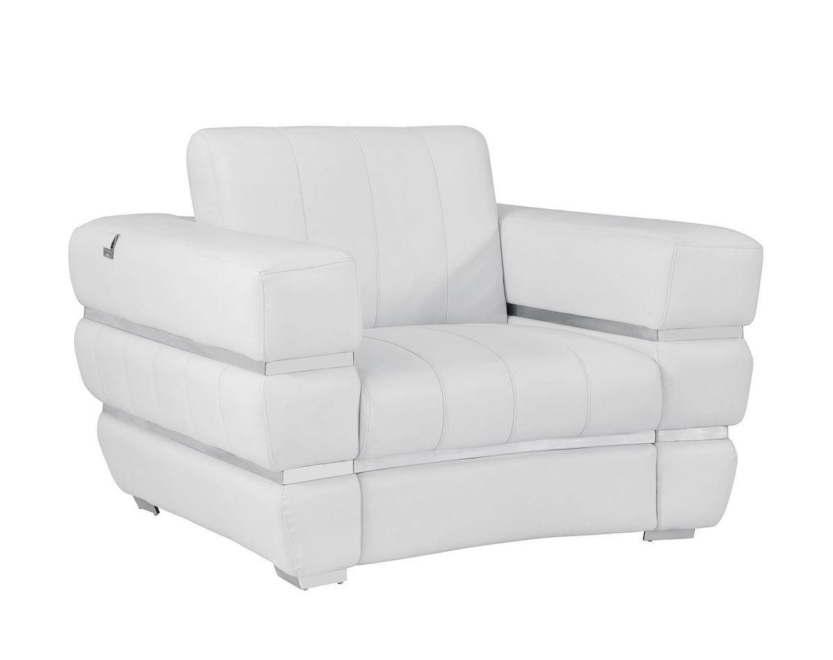 904 Divanitalia 3-Piece Sofa Set in Top-grain Italian Leather - White - SKU 904- WHITE 3PC (S/L/CH) - GROUP - view 8