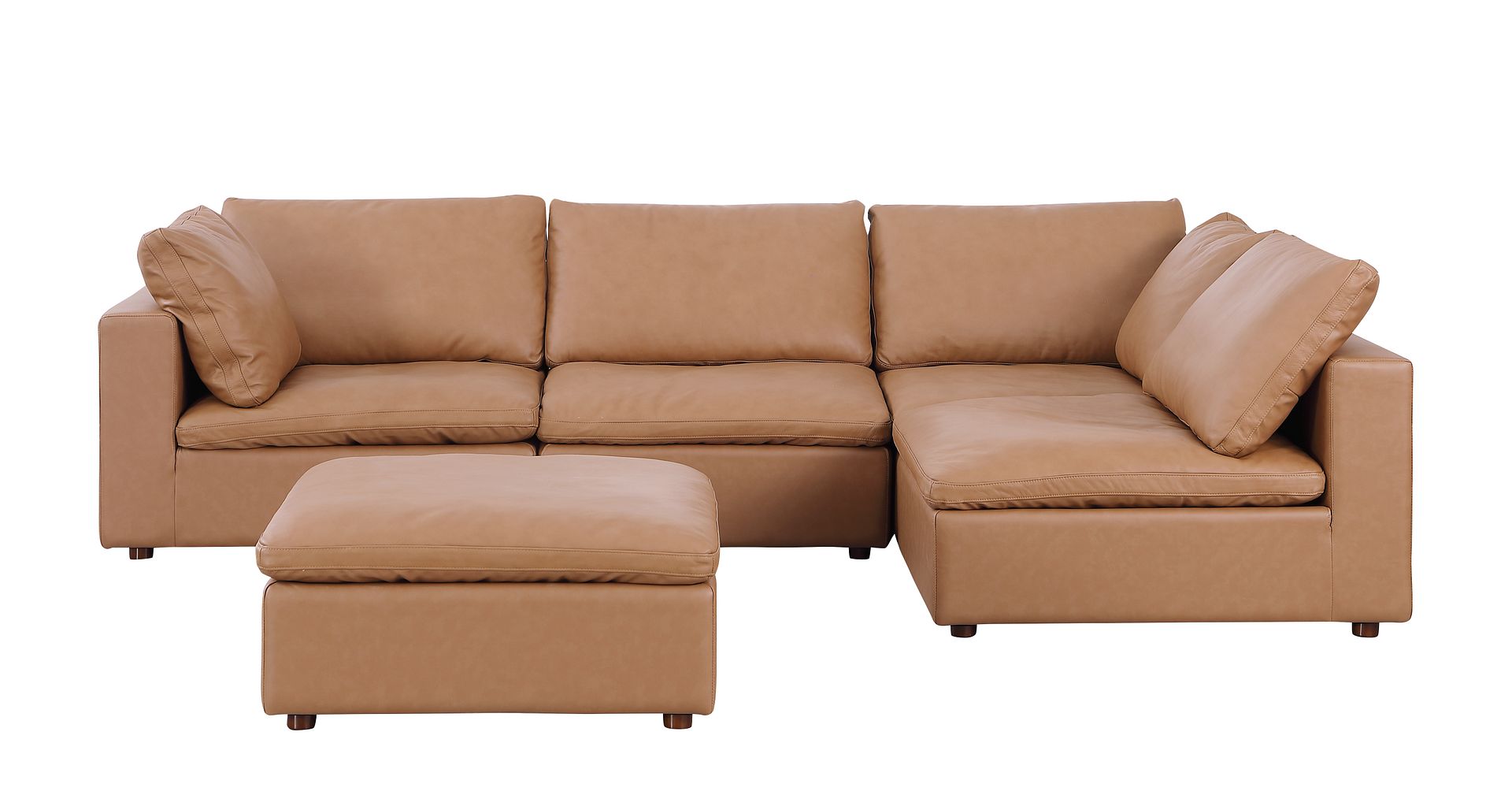 1100 Divanitalia 5-Piece Left Arm Facing 4-Seat Sectional Sofa - Top-grain Italian Leather