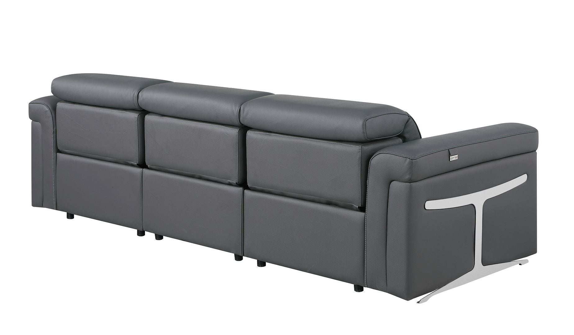 1126 Divanitalia 3-Piece Modular Power Reclining Sofa in Top Grain Italian Leather with 3 Power Recliners & Power Headrests