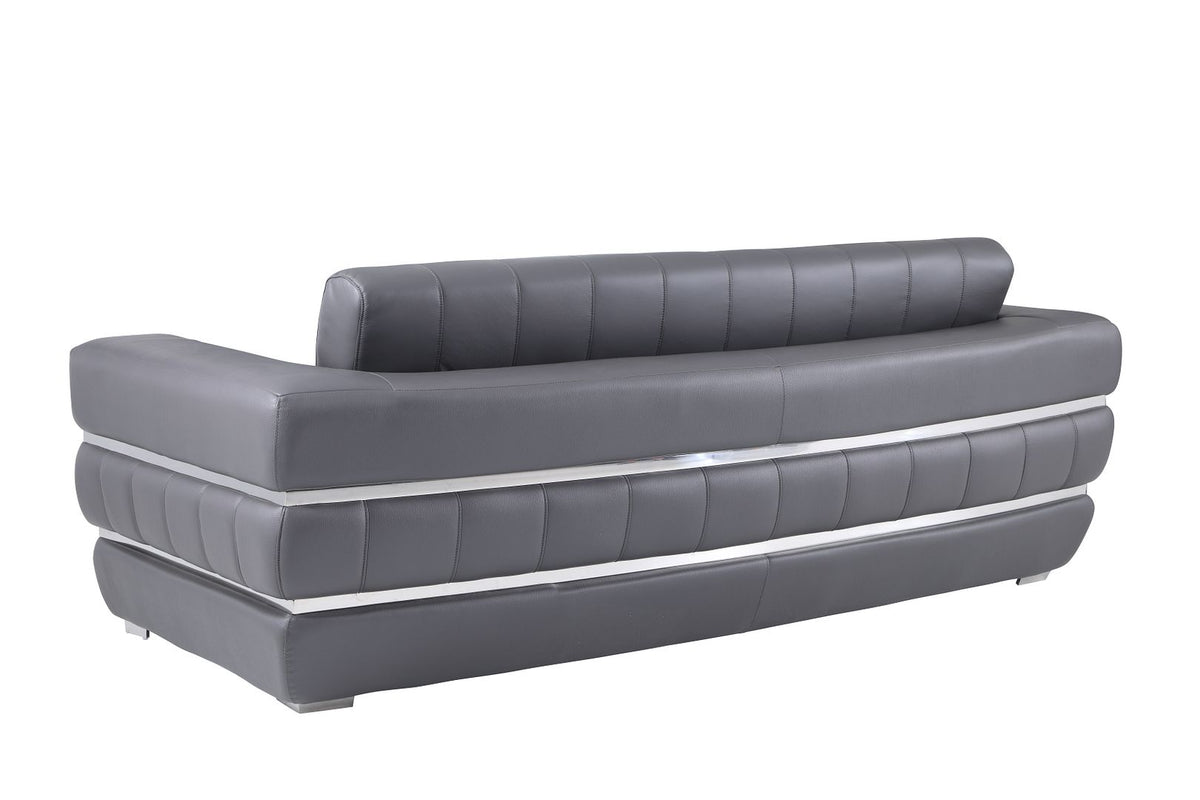 904 Divanitalia 2-Piece Sofa Set in Top-grain Italian Leather - Dark Grey - SKU 904- DARK GRAY 2PC (S/L) - GROUP - view 5