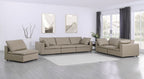 1100 Divanitalia 3-Piece Sofa Set - Top-grain Italian Leather with Ottoman - Beige