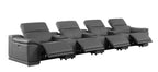 9762 Divanitalia 7-Piece Modular Top Grain Italian Leather Power Reclining Sofa with 4 Power Recliners