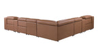 1116 Divanitalia 8-Piece L-Shaped Sectional Sofa in Top Grain Italian Leather with 3 Power Recliners & Power Headrests