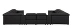 9762 Divanitalia 10-Piece U-Shaped Top Grain Italian Leather Sectional Sofa with 4 Power Recliners