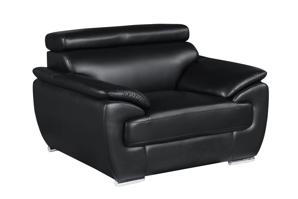 4571 Modern Genuine Leather Chair - Black - SKU 4571-CH-BLACK - view 2