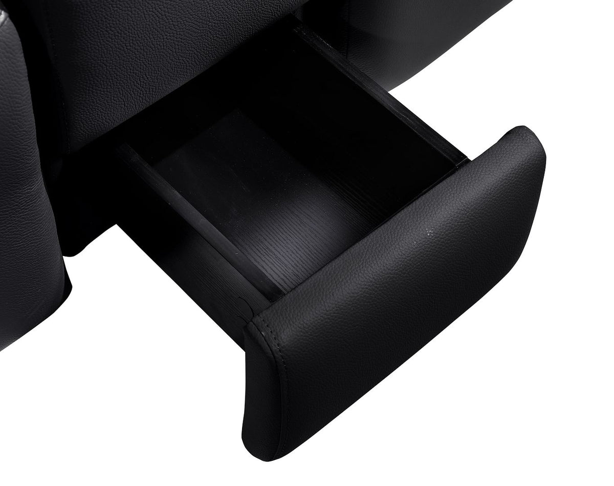 1224 Divanitalia 7-Piece Modular Power Reclining Sofa in Top Grain Italian Leather with 4 Power Recliners & Power Headrests - Black - SKU 1224-BLACK-S-7.4-HT - view 13