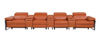 1246 Divanitalia Modular Power Triple Reclining Triple Console Sofa with Power Reclining Headrests - Top Grain Italian Leather