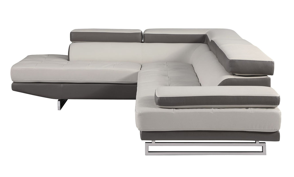 8136 Left Arm Facing Chaise with Adjustable Headrest in Genuine Leather