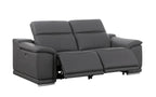 9762 Divanitalia 2-Piece Modular Power Reclining Console with 2 Power Recliners in Top Grain Italian Leather
