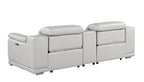 9762 Divanitalia 3-Piece Modular Power Reclining Console Loveseat with 2 Power Recliners in Top Grain Italian Leather