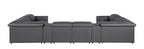 1126 Divanitalia 8-Piece U-Shaped Sectional Sofa in Top Grain Italian Leather with 2 Power Recliners & Power Headrests