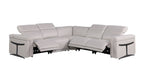 1126 Divanitalia 5-Piece L-Shaped Sectional Sofa in Top Grain Italian Leather with 3 Power Recliners & Power Headrests - Light Grey - SKU 1126-LT-GREY-SEC-5PC-3PWR-SECTIONAL-GROUP - view 3