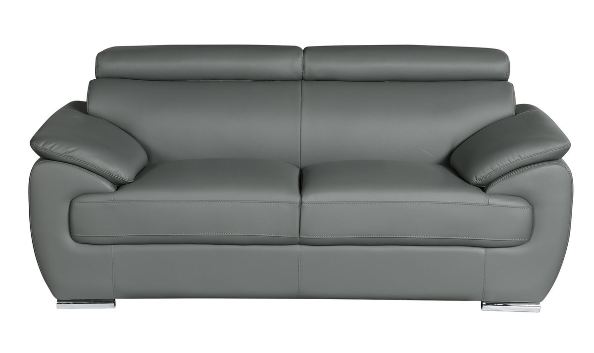 4571 Modern Genuine Leather Sofa - Dark Grey - SKU 4571-S-GREY