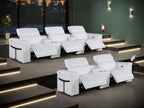 1126 Divanitalia 8-Piece Modular Power Reclining Sofa & Loveseat Set in Top Grain Italian Leather with 5 Power Recliners & Power Headrests - White - SKU 1126-WHITE-8.5-HT - view 3